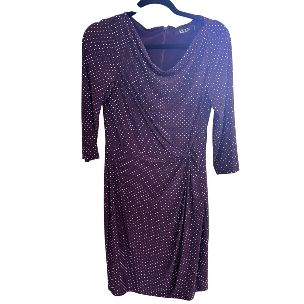 Ralph Lauren Elegant Purple Polka Dot Dress